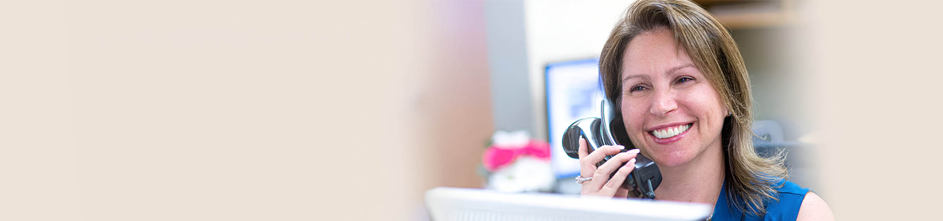 Concord Lexington receptionist talking on phone